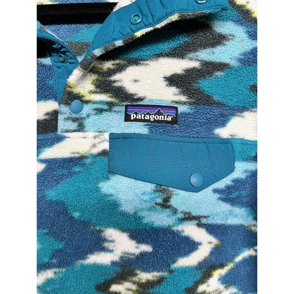 Patagonia Synchilla Snap-T Fleece Trout Tales Elwha Blue Women’s Size Small - Picture 5 of 7